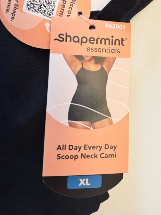 Shapermint All Day Every Day Scoop Neck Cami Tank Top Black Shapewear 14 16 New - Picture 11 of 16